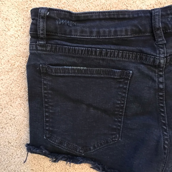 Billabong Distressed Button Fly Denim Shorts Size 26 Dark Blue Low Rise - Picture 11 of 14